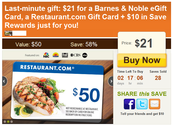 Hot Last Minute Gift 21 For A Barnes Noble Egift Card A Restaurant Com Gift Card 10 In Save Rewards Just For You Free Tastes Good Hot Last Minute Gift 21 For A Barnes Noble Egift Card A Restaurant Com Gift Card 10 In Save Rewards Just For You Free Tastes Good