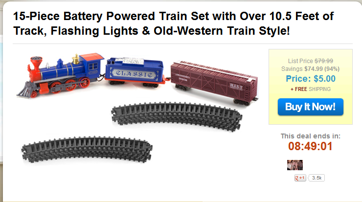 15-Piece Battery Powered Train Set with Over 10.5 Feet of Track ...