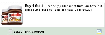 Coupons for Nutella