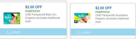 Printable coupons for Pampers