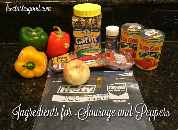 Freezer Crockpot Sausage & Peppers Recipe